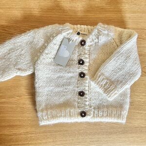 Blueberry Hill knit sweater cardigan 12-24 months cream neutral NWT